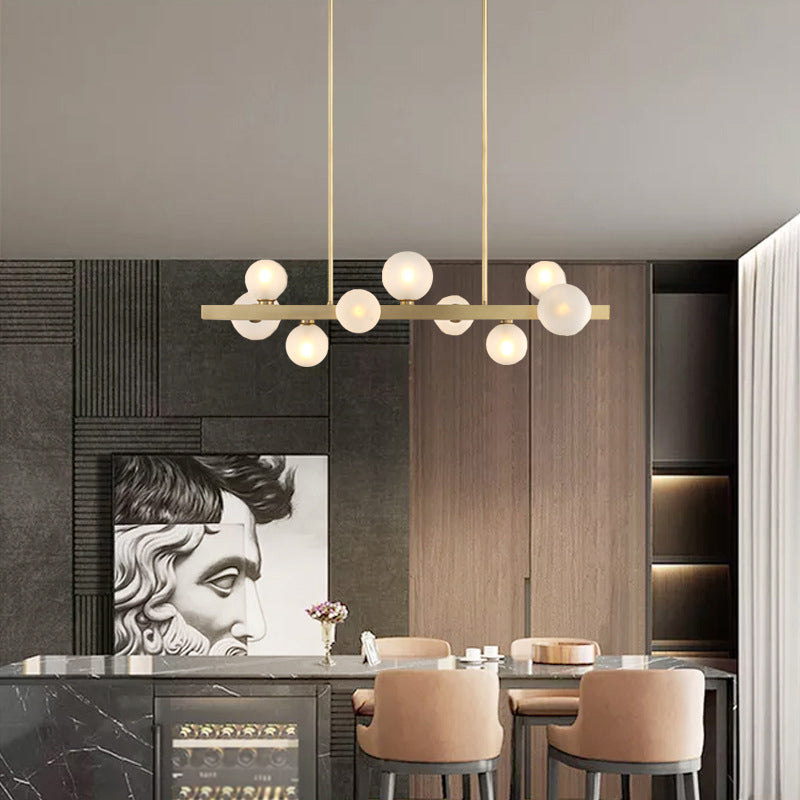 Modern Pendant Chandelier Globe Island Lighting Ideas Glass Island Ceiling Light in Gold
