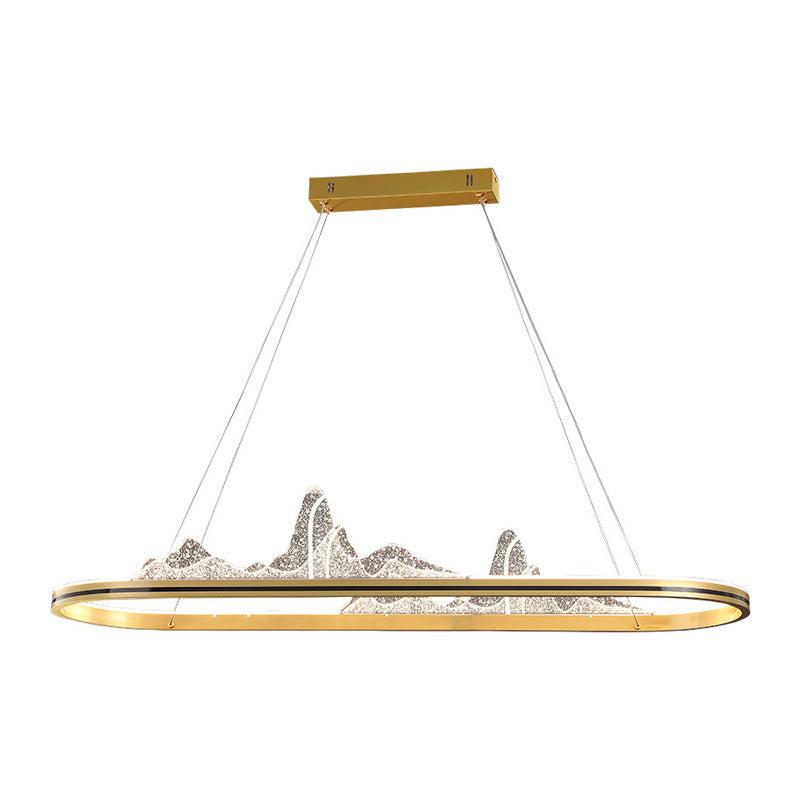 Modern Lighting Chandelier 1 Light Island Lighting Ideas Metal Island Ceiling Light in Gold