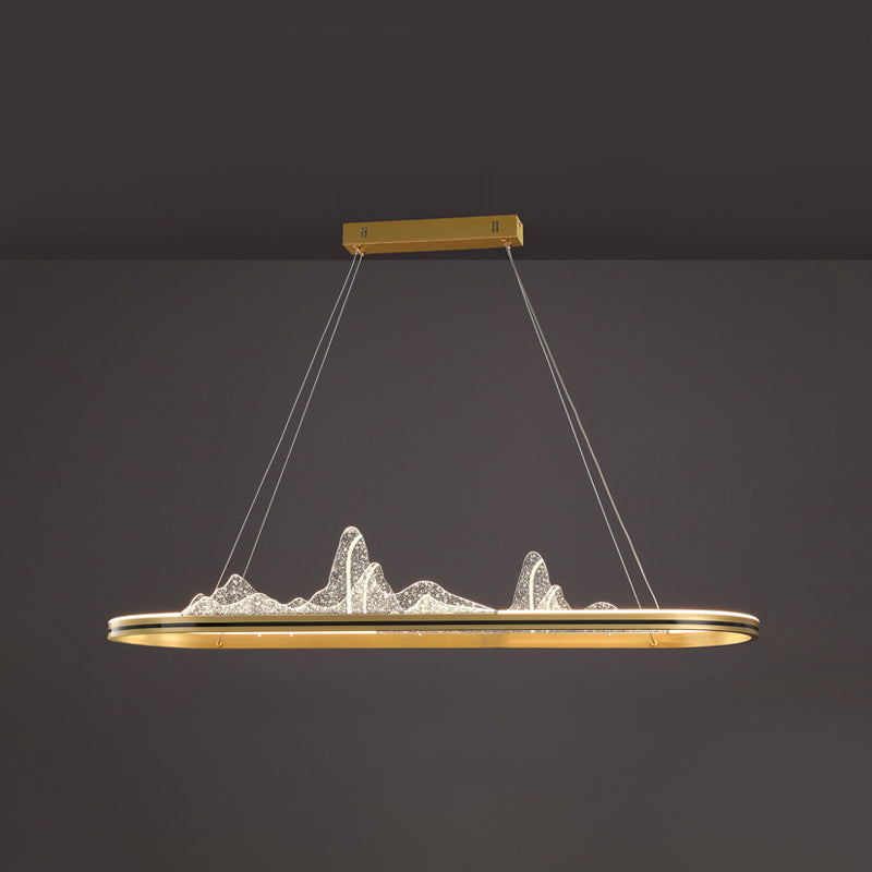 Modern Lighting Chandelier 1 Light Island Lighting Ideas Metal Island Ceiling Light in Gold