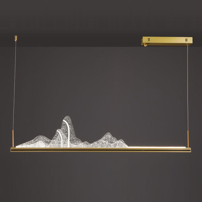 Modern Lighting Chandelier 1 Light Island Lighting Ideas Metal Island Ceiling Light in Gold