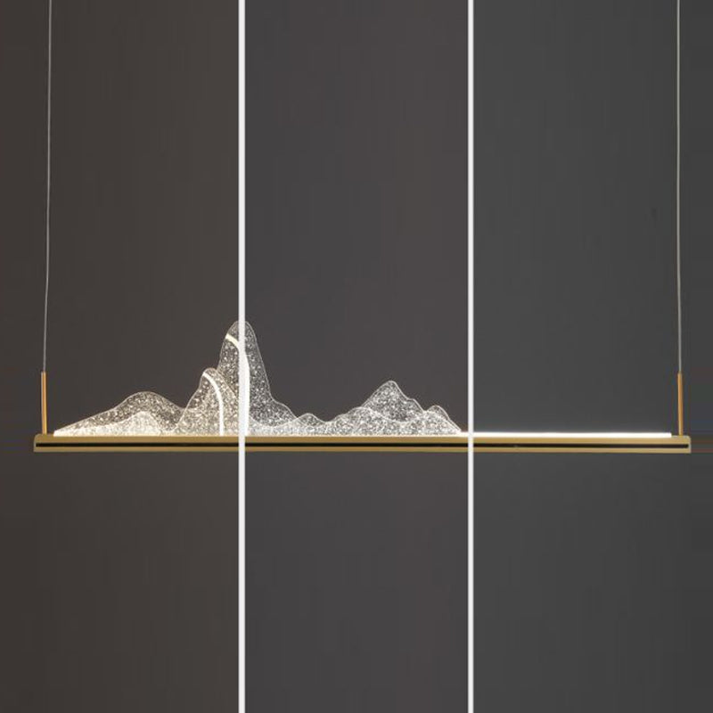 Modern Lighting Chandelier 1 Light Island Lighting Ideas Metal Island Ceiling Light in Gold