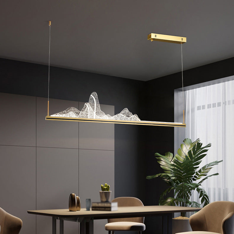 Modern Lighting Chandelier 1 Light Island Lighting Ideas Metal Island Ceiling Light in Gold