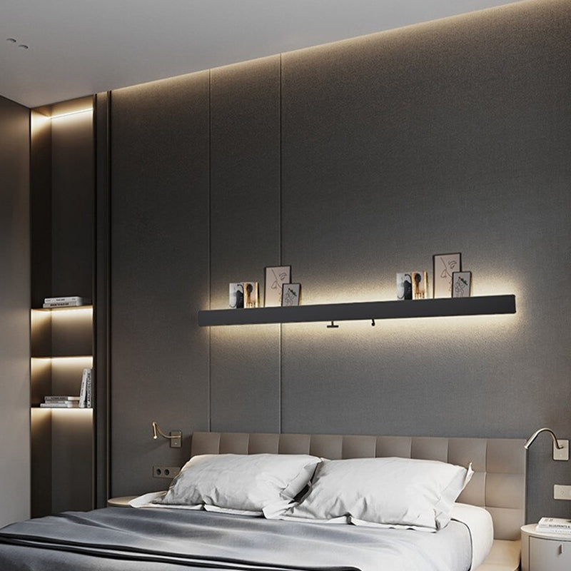 Luce da parete da parete lineare Light Seguit Light Aibliting Metal Sconce, navi senza decorazioni