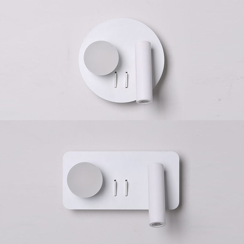 Idées d'éclairage mural géométrique blanc moderne