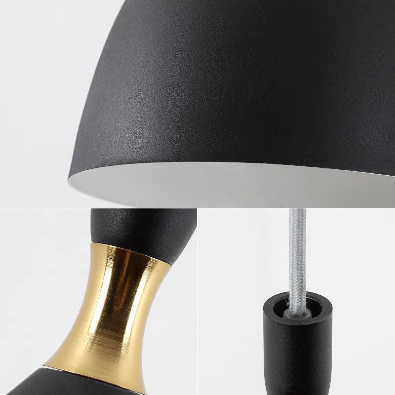 Lámpara colgante de luz colgante moderna con un solo colgante con sombra de hierro forjado