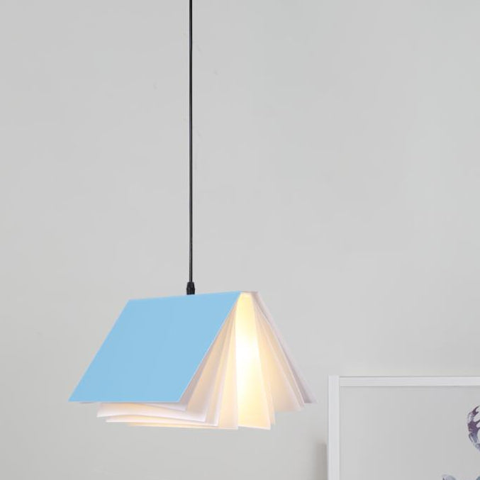 Lámpara de colgante de macarrones de hierro ligero de color colgante artístico moderno con telas