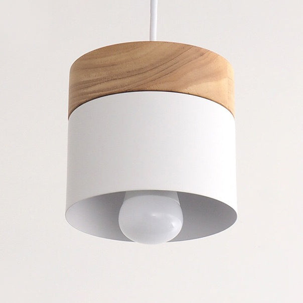 Pendre cylindroïde en bois dans la lampe suspendue à la salle à manger de style artistique moderne pour salle à manger