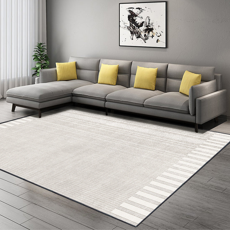 Fancy Grey Modern Area Carpet Geometric Pattern Polyester Area Rug Non-Slip Rug for Home Decor