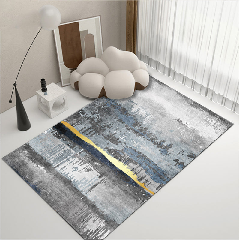 Stylis Modern Area Rug Polyester Abstract Pattern Area Carpet Stain Resiatant Rug for Home Decor