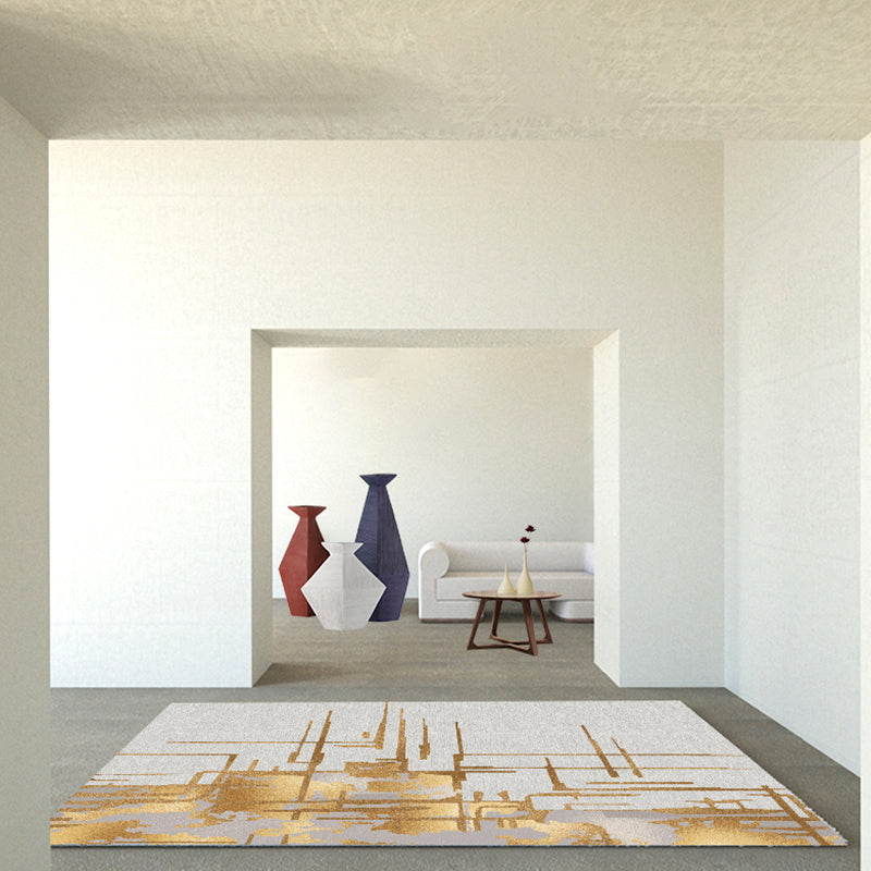 Stylis Modern Area Rug Polyester Abstract Pattern Area Carpet Stain Resiatant Rug for Home Decor