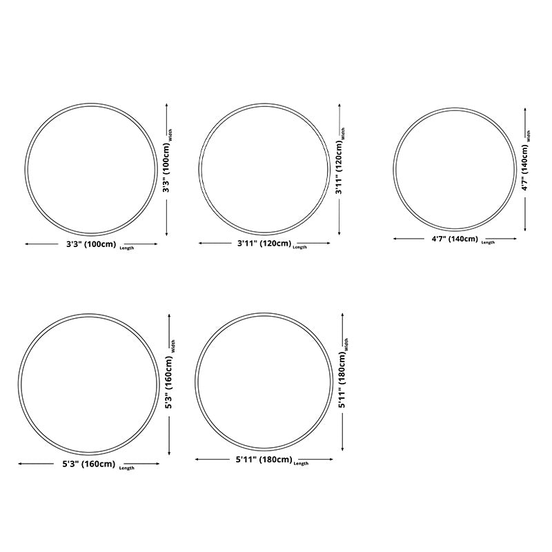 Round Palm Leaves Print Carpet Polyester Modern Indoor Rug Non-Slip Backing Carpet for Living Room