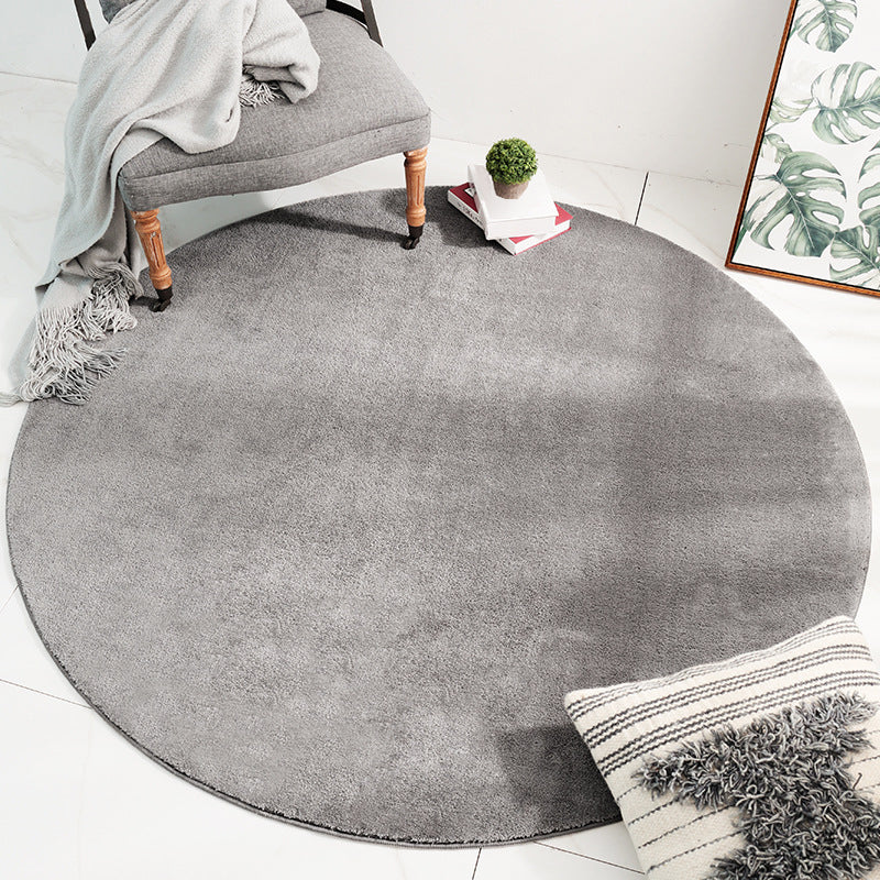 Round Palm Leaves Print Carpet Polyester Modern Indoor Rug Non-Slip Backing Carpet for Living Room