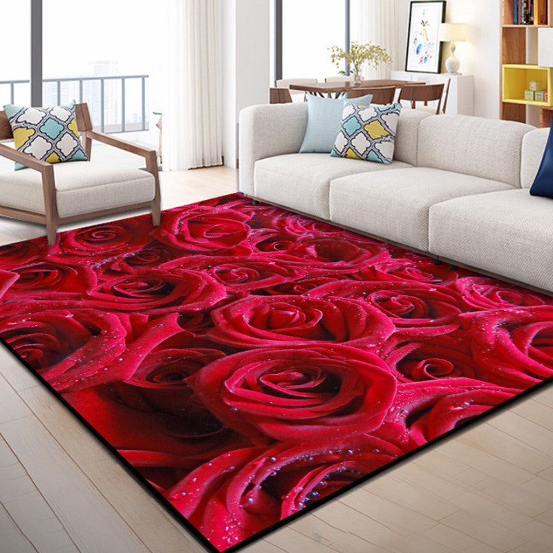 Natural Floral Pattern Indoor Rug Polyester Carpet Stain Resistant Area Carpet for Home Decoration