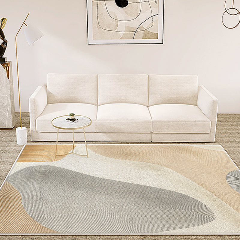 Modern Area Carpet Leisure Contrast Panel Indoor Rug Polyester Rug with Non-Slip Backing