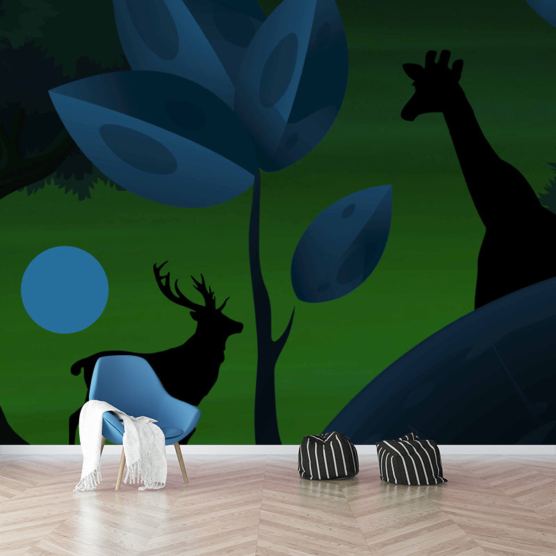 Animal Illustration Mural Decal Modern Style Washable Home Decor, Custom Size