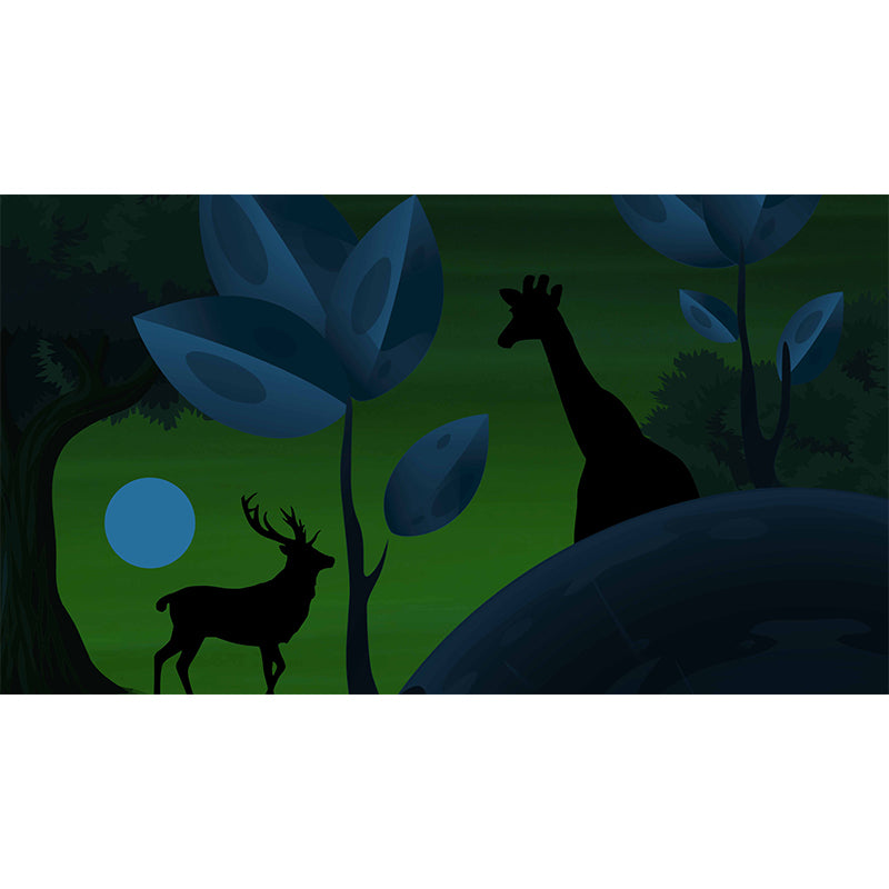 Animal Illustration Mural Decal Modern Style Washable Home Decor, Custom Size