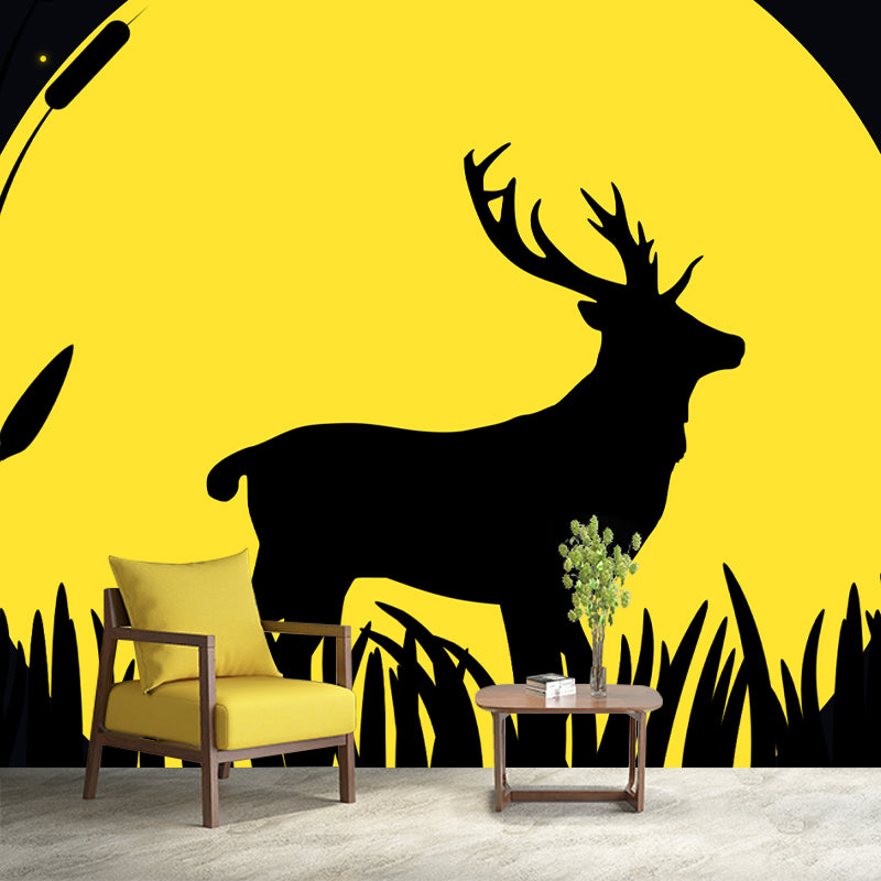 Animal Illustration Mural Decal Modern Style Washable Home Decor, Custom Size