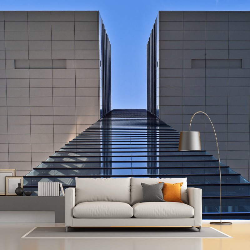 City Building Modern Mural Decoration Sitting Room Wall Covering, Custom Size Available