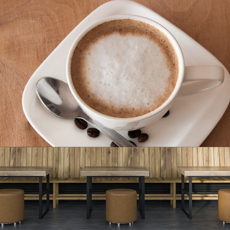 Coffee Mural Environment Friendly Wall Covering for Coffee Shop, Waterproofing
