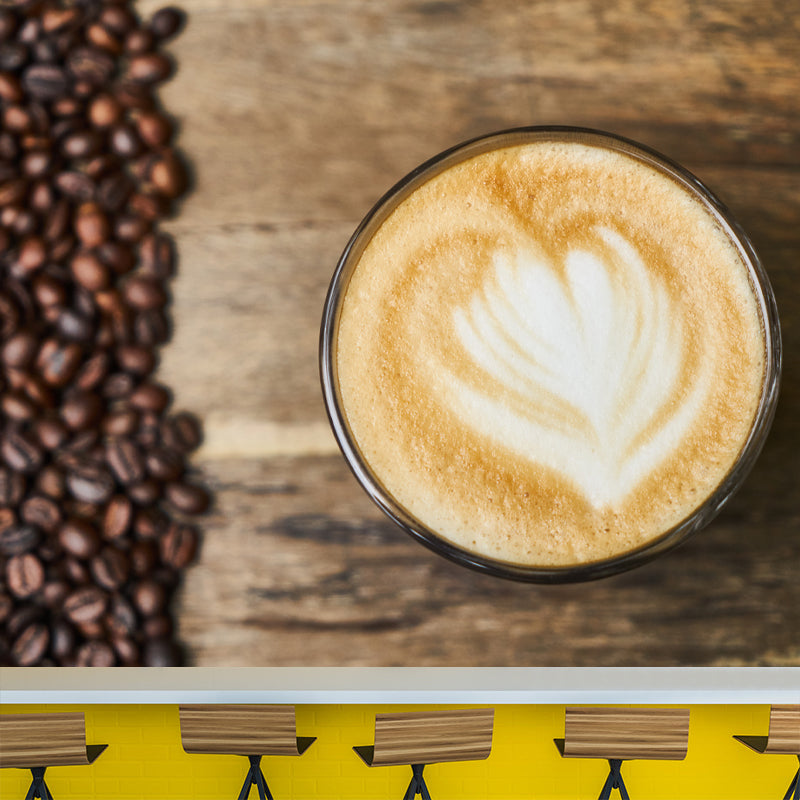 Coffee Mural Wallpaper for Restaurant Decor Stain Resistant, Made to Measure