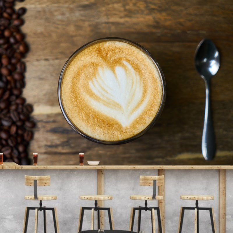 Coffee Mural Wallpaper for Restaurant Decor Stain Resistant, Made to Measure