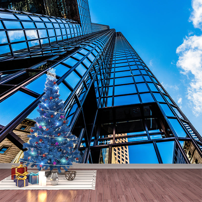 Customized Buildings Photography Wall Mural Mildew Resistant for Dining Room