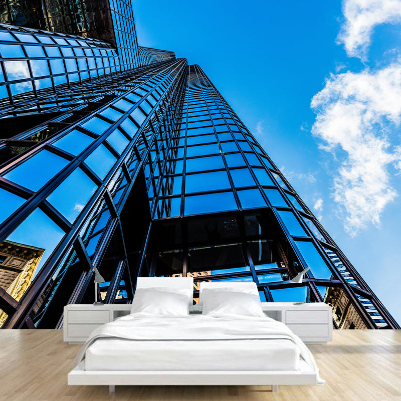 Customized Buildings Photography Wall Mural Mildew Resistant for Dining Room