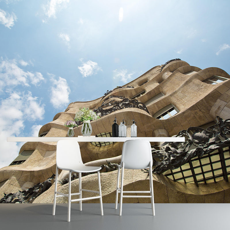 Customized Buildings Photography Wall Mural Mildew Resistant for Dining Room