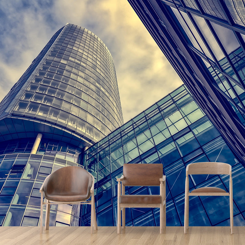 Customized Buildings Photography Wall Mural Mildew Resistant for Dining Room