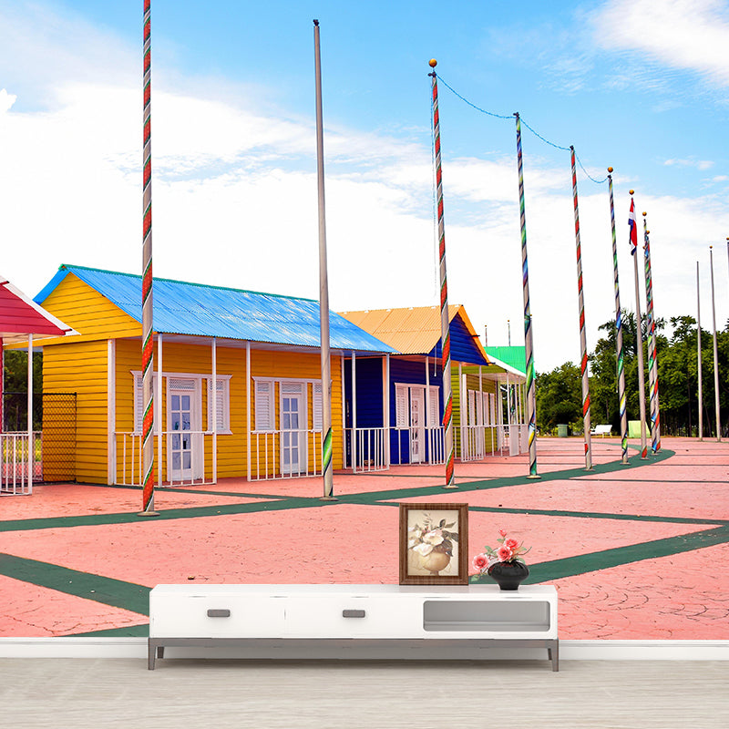 Customized Buildings Photography Wall Mural Mildew Resistant for Bedroom Decoration