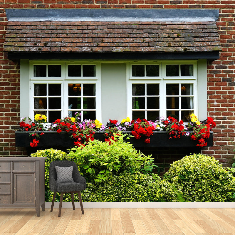 Customized Buildings Photography Wall Mural Mildew Resistant for Decoration