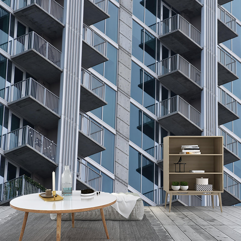 Customized Buildings Photography Wall Mural Mildew Resistant for Decoration