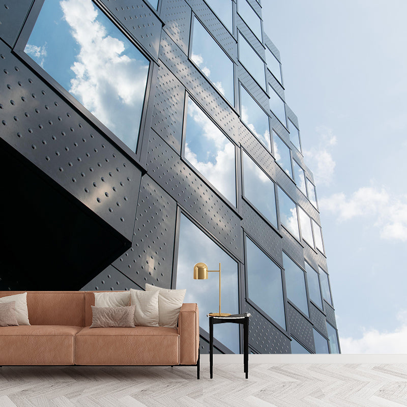 Customized Buildings Photography Wall Mural Mildew Resistant for Living Room