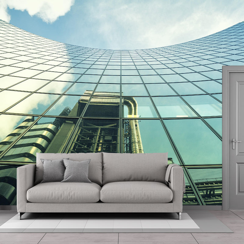 Customized Buildings Photography Wall Mural Mildew Resistant for Living Room