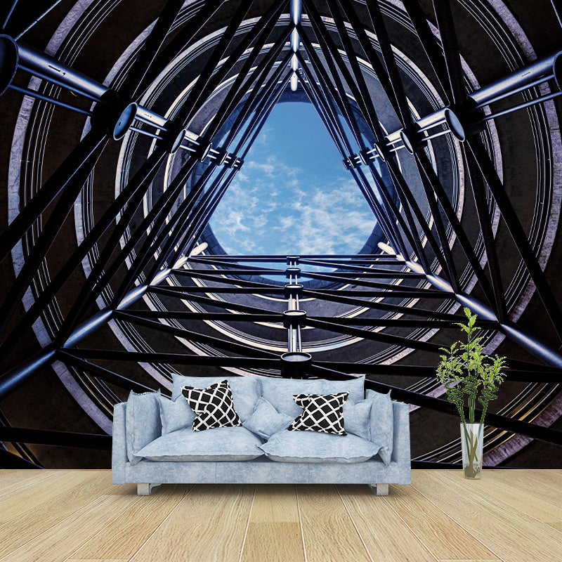 Buildings Photography Wall Mural Modernism Style Wall Decoration for Sitting Room