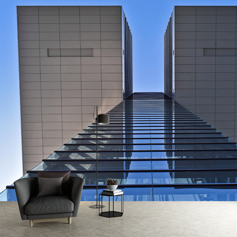 Buildings Photography Wall Mural Modernism Style Wall Decoration for Sitting Room