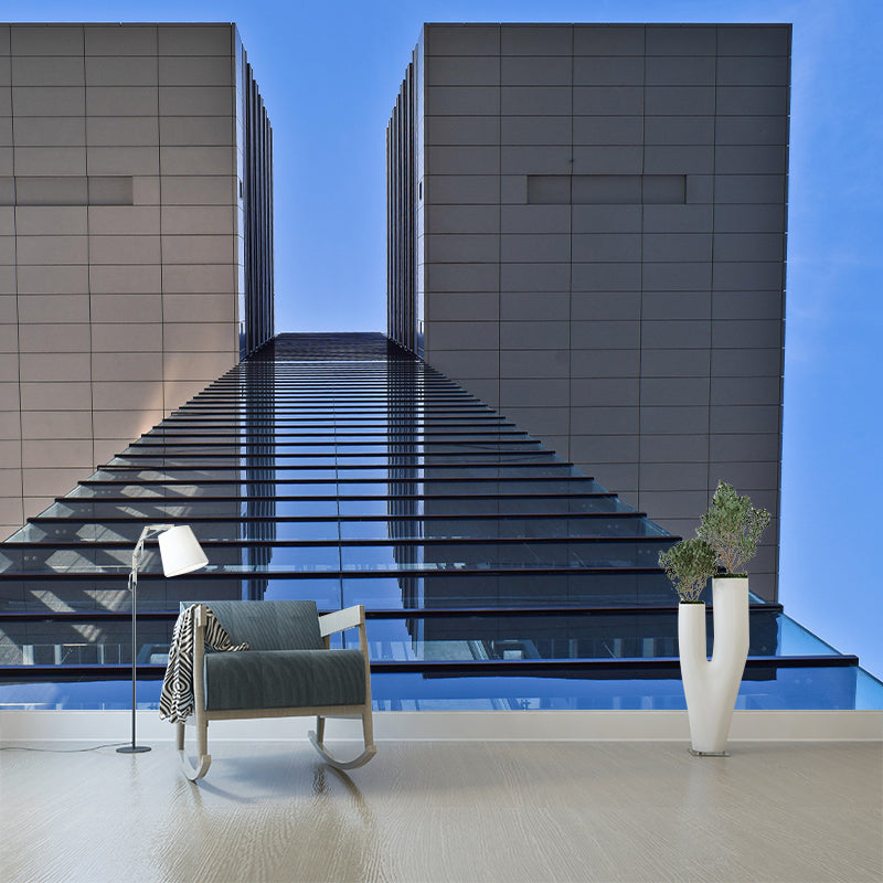 Buildings Photography Wall Mural Modernism Style Wall Decoration for Sitting Room