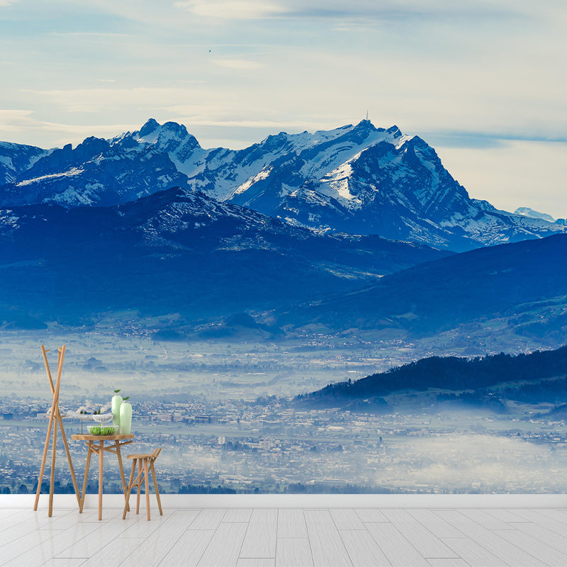 Mountain Scenery Wall Mural Modernism Style Wall Decoration for Sleeping Room