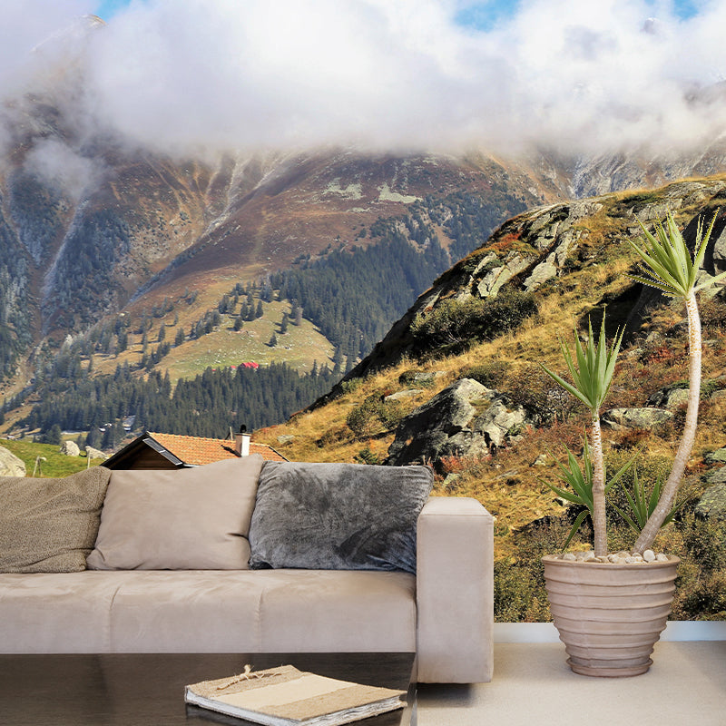 Mountain Wall Mural Horizontal Photography Eco-friendly Wall Covering for Home Decor