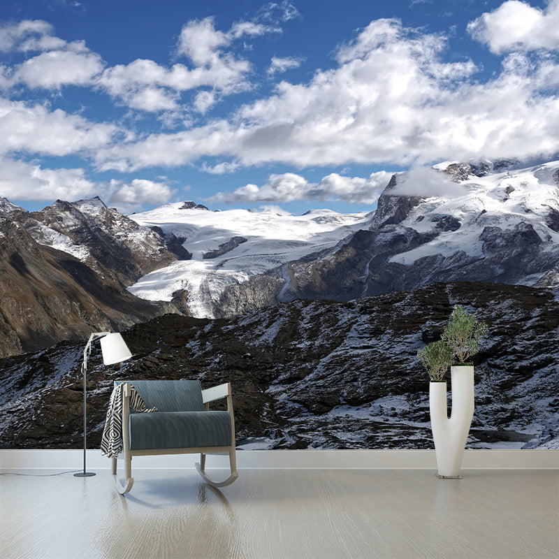 Mountain Scenery Wall Mural Modernism Style Wall Decoration for Study Room