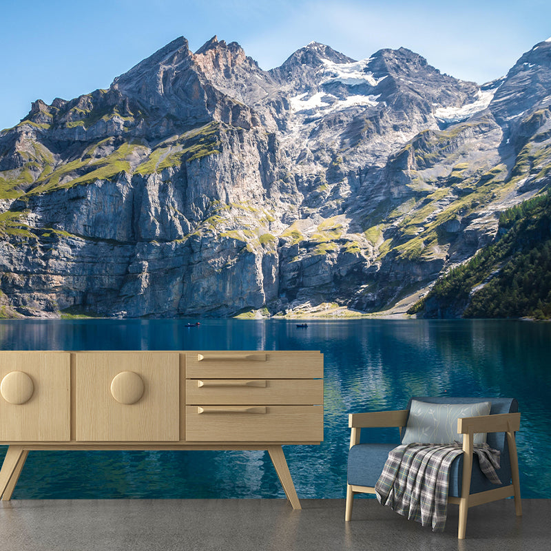 Mountain Scenery Wall Mural Modernism Style Wall Decoration for Living Room