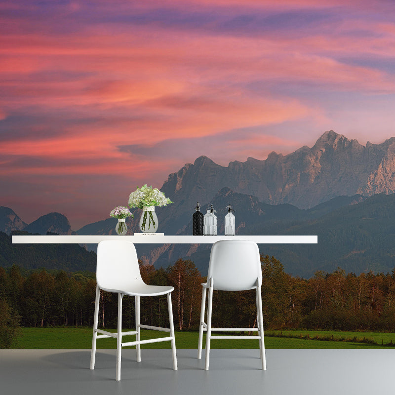 Customized Mountain Scenery Wall Mural Mildew Resistant for Bedroom Decoration