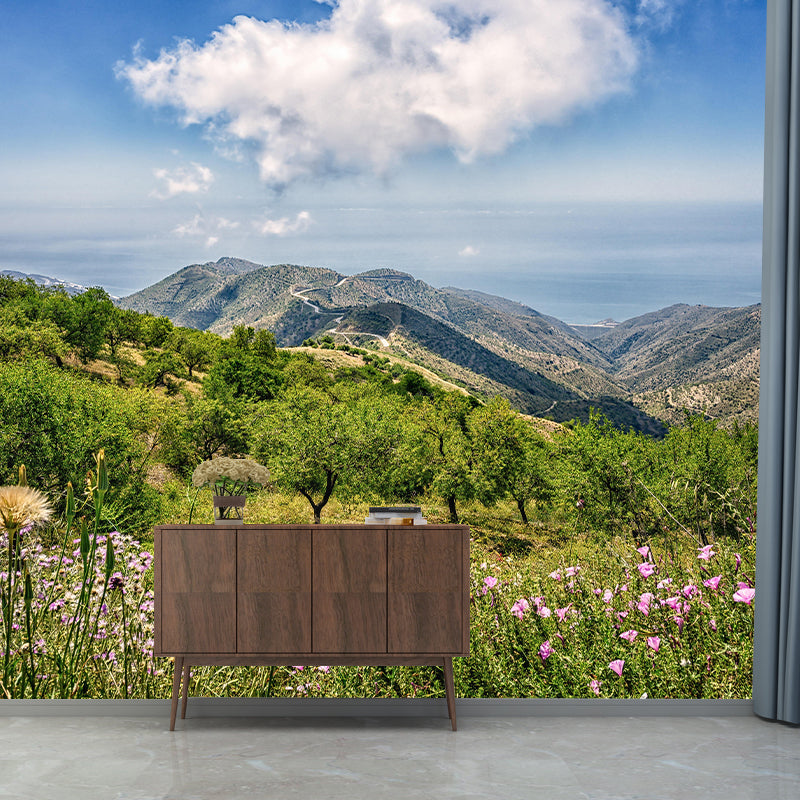Mountain Scenery Wall Mural Modernism Style Wall Decoration for Sitting Room