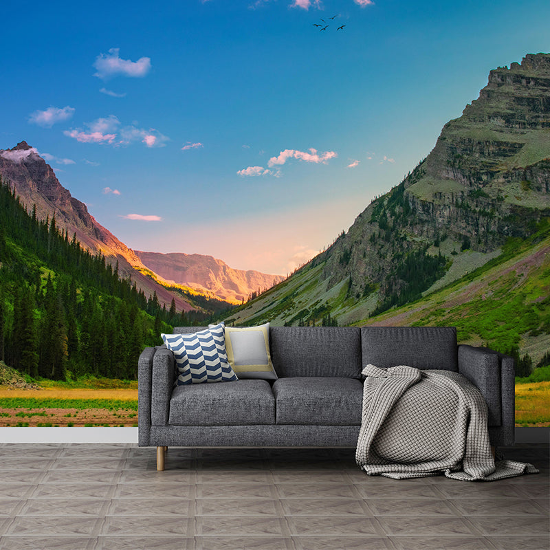 Mountain Scenery Wall Mural Modernism Style Wall Decoration for Sitting Room