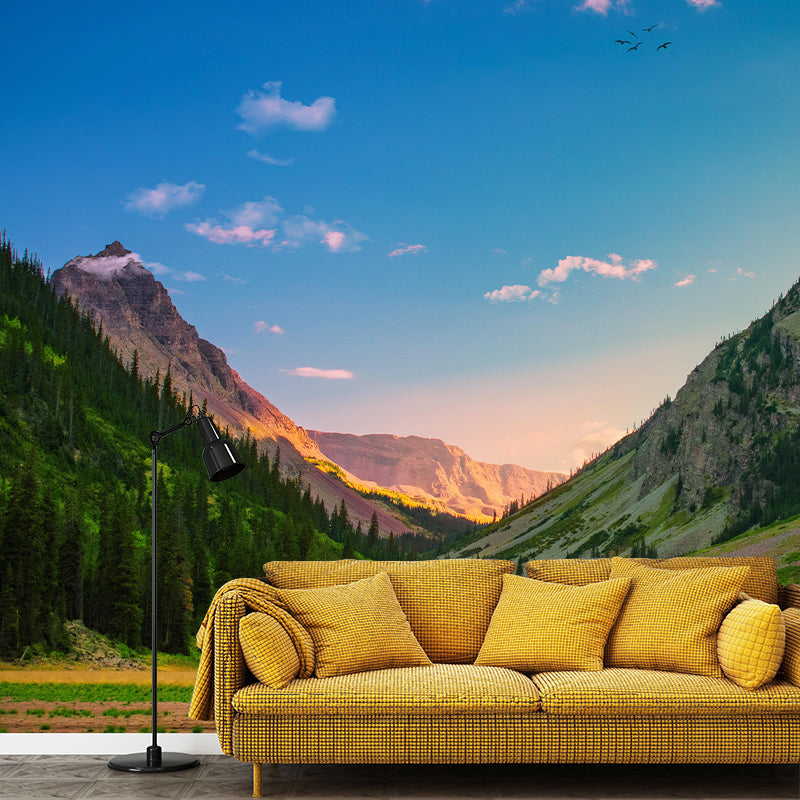 Mountain Scenery Wall Mural Modernism Style Wall Decoration for Sitting Room