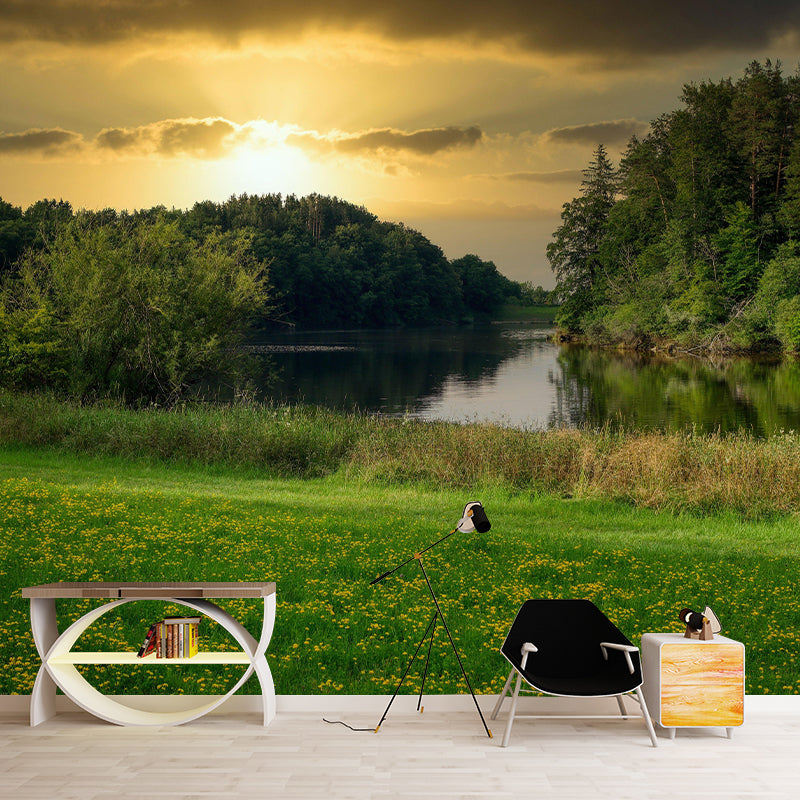 Forest Scenery Wall Mural Modernism Style Wall Decoration for Sitting Room