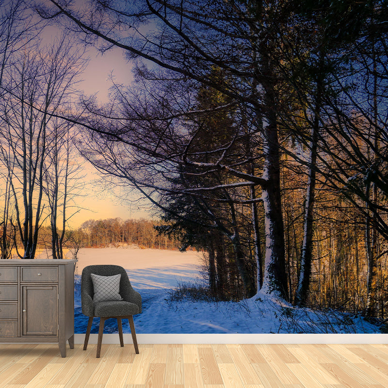 Forest Scenery Wall Mural Modernism Style Wall Decoration for Sitting Room