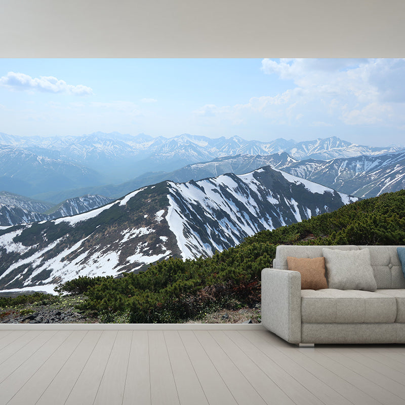 Mountain View Mural Wallpaper for Sleeping Room Wall Decor, Customized Size Available