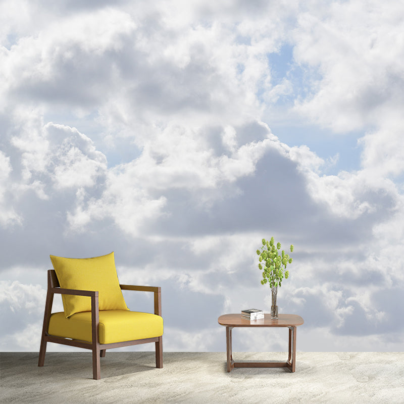 Cloudy Clear Sky Mural Wallpaper for Living Room Bathroom Home Decor, Waterproofing
