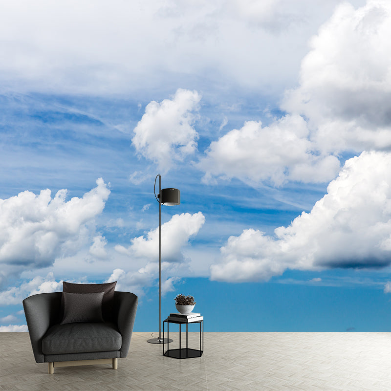 Cloudy Clear Sky Mural Wallpaper for Living Room Bathroom Home Decor, Waterproofing